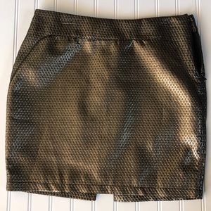 Max Studio Petite Mini Pencil Skirt Bronze Gold